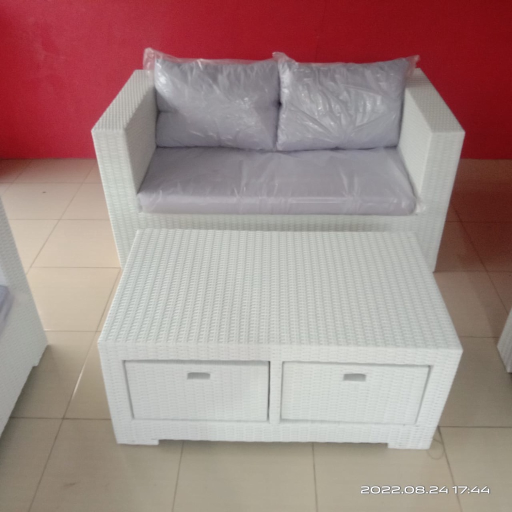 Jual Sofa 211 Rotan Sintetis Sofa Tanpa Meja Shopee Indonesia