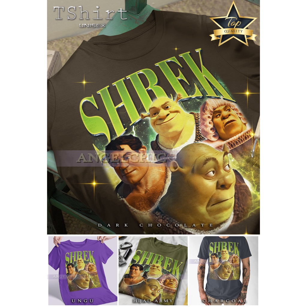 Jual BAJU SHREK Unisex Bootleg Tee Kaos Premium Vintage Retro | Shopee ...