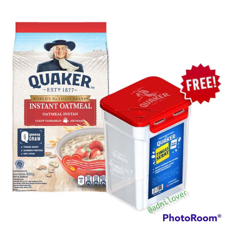 Jual Quaker instant Oatmeal 800gr free container | Shopee Indonesia