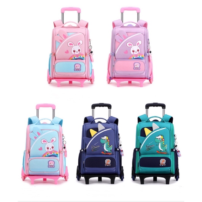 Jual Tas Anak Import Troli | Trolley Bag 6 wheels Rabbit Dino | Shopee ...