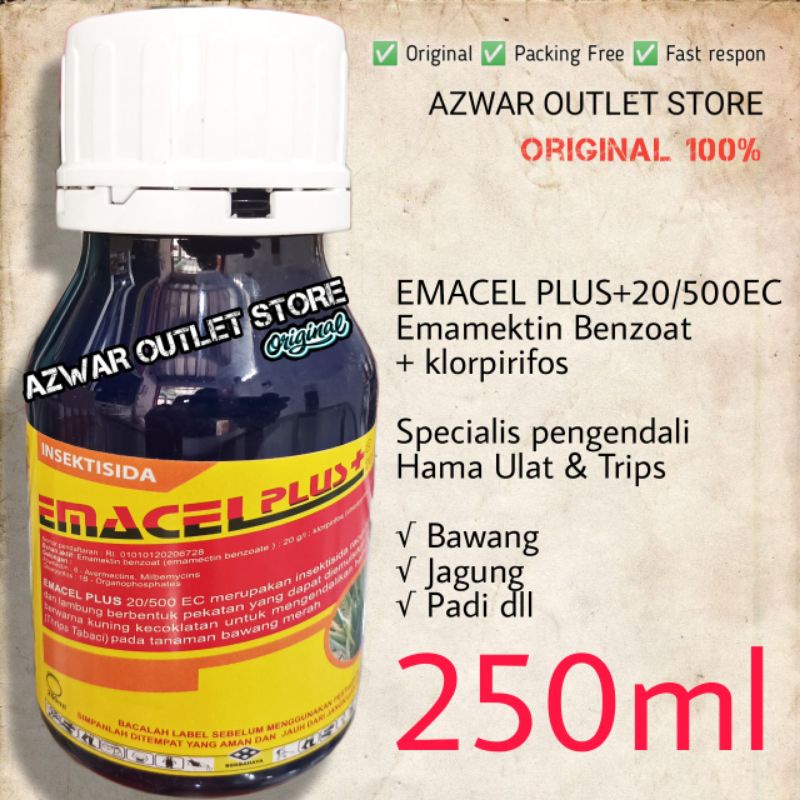 Jual EMACEL PLUS 20/500EC | insektisida Racun hama ulat, trips dan kutu ...