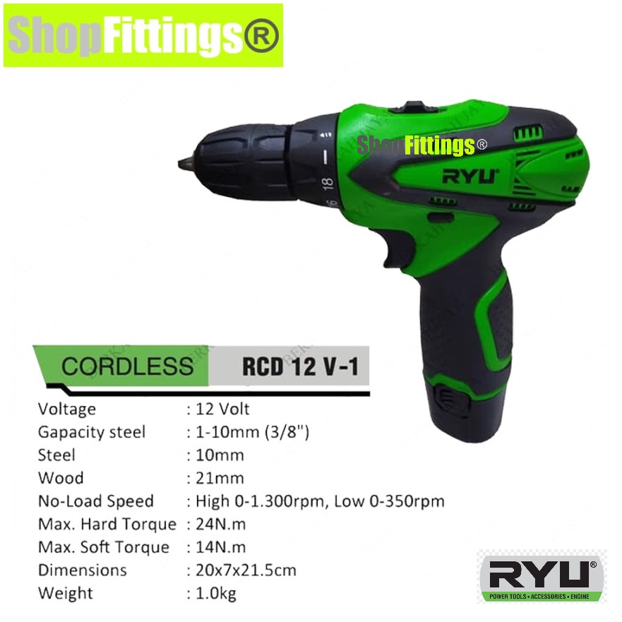 Jual Ryu Bor Cordless Drill Baterai Batre Battery Charge Volt Rcd Shopee Indonesia