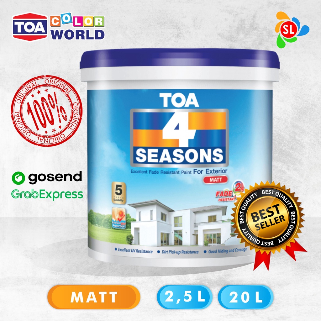 Jual Cat Dinding / Tembok Exterior Toa 4 Seasons 20 Liter Matt Shopee
