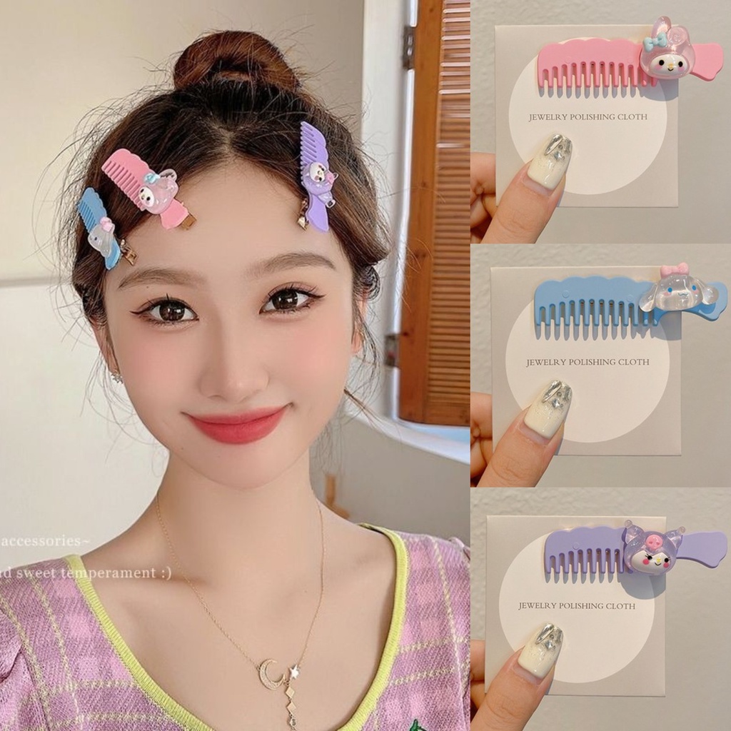 Jual Cod Jepit Rambut Lucu Model Sisir Motif Kartun Gaya Korea Kuromi Cinnamorol Mymelody