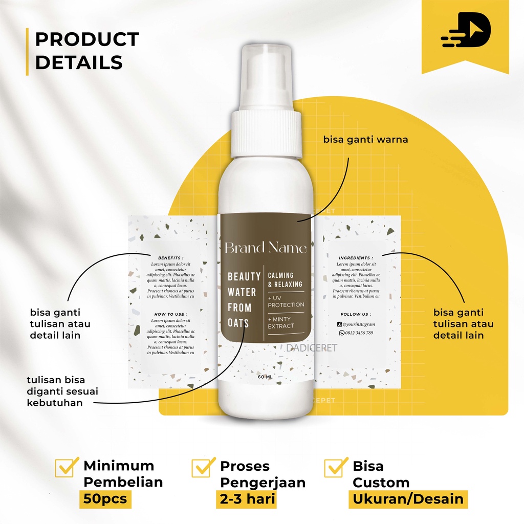 Jual Stiker Kemasan Botol Spray Full Print / Stiker Kemasan Botol Flip ...