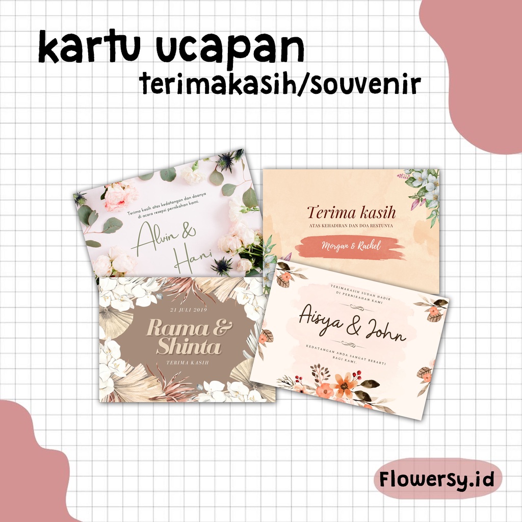 Jual Kartu Ucapan Terimakasih Souvenir Kartu Penukaran Souvenir Shopee Indonesia