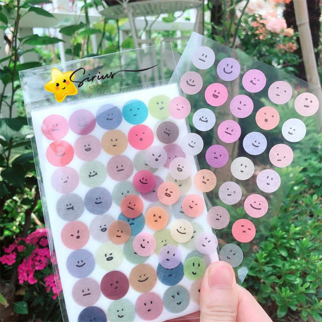 Jual [ 6 Lembar ] SMILEY Face Sticker Emoji Smile Deco Jurnal Diary ...