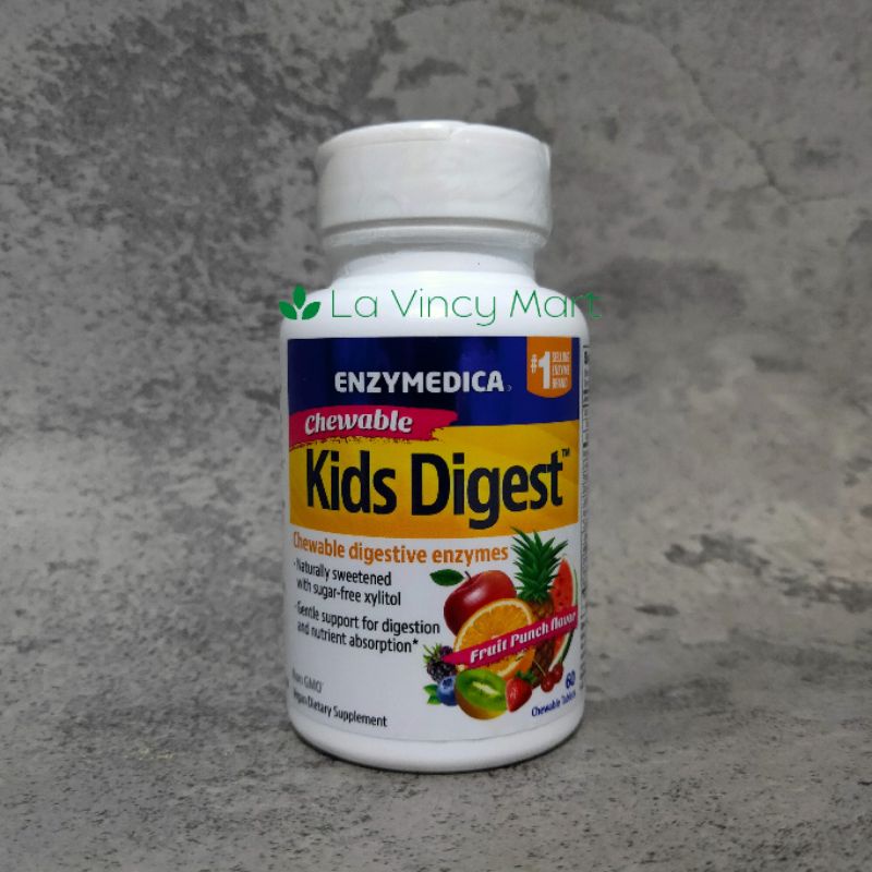 Jual Kids Digest Enzymedica, 60 Tablets, Chewable Digestive Enzymes ...