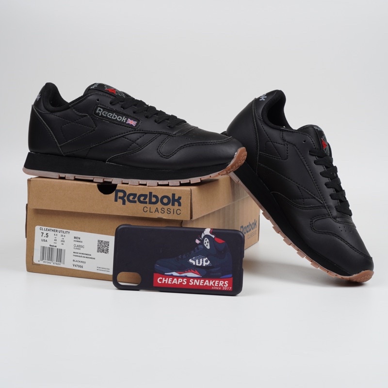 Sepatu Reebok Classic Leather Black Gum
