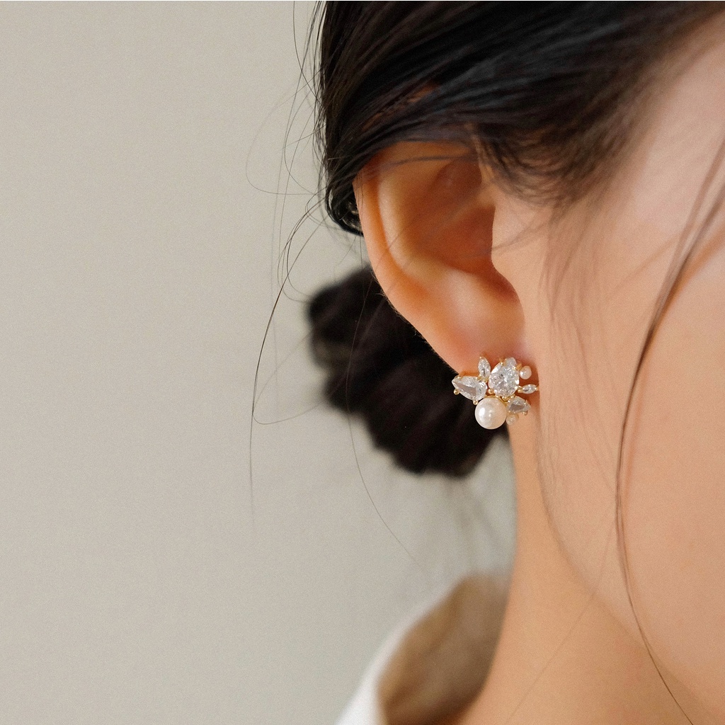 14K Gold Plated Pearl Stud Earrings For Women - Hypoallergenic Sterling Silver, Multiple Sizes