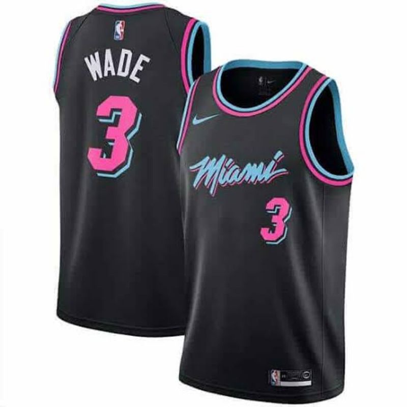 Jual Jersey Basket Miami Heat Black Pink Jersey Nba Miami Dwyane Wade Grade Ori Shopee Indonesia