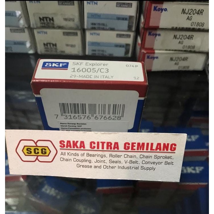 Jual BALL BEARING 16005 C3 MERK SKF ORIGINAL | Shopee Indonesia