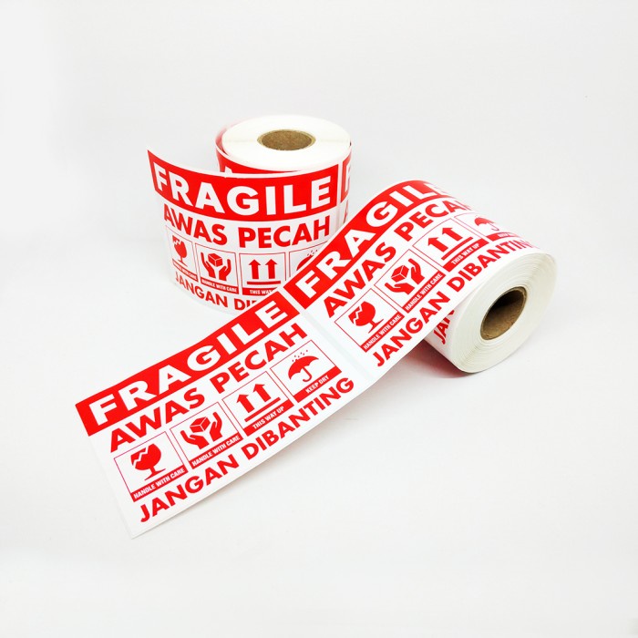 Jual Sticker Label Fragile Awas Pecah 15 x 10 cm Stiker Jangan ...