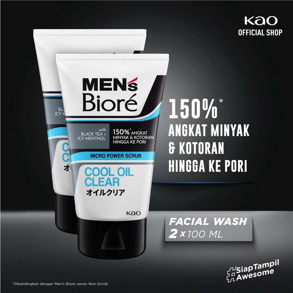 Jual Men's Biore Micro Scrub Sabun Muka Pria Untuk Kulit Berminyak Cool
