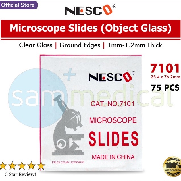 Jual Nesco Objek Glass Merah / Microscope Slides / Kaca Preparat Cat