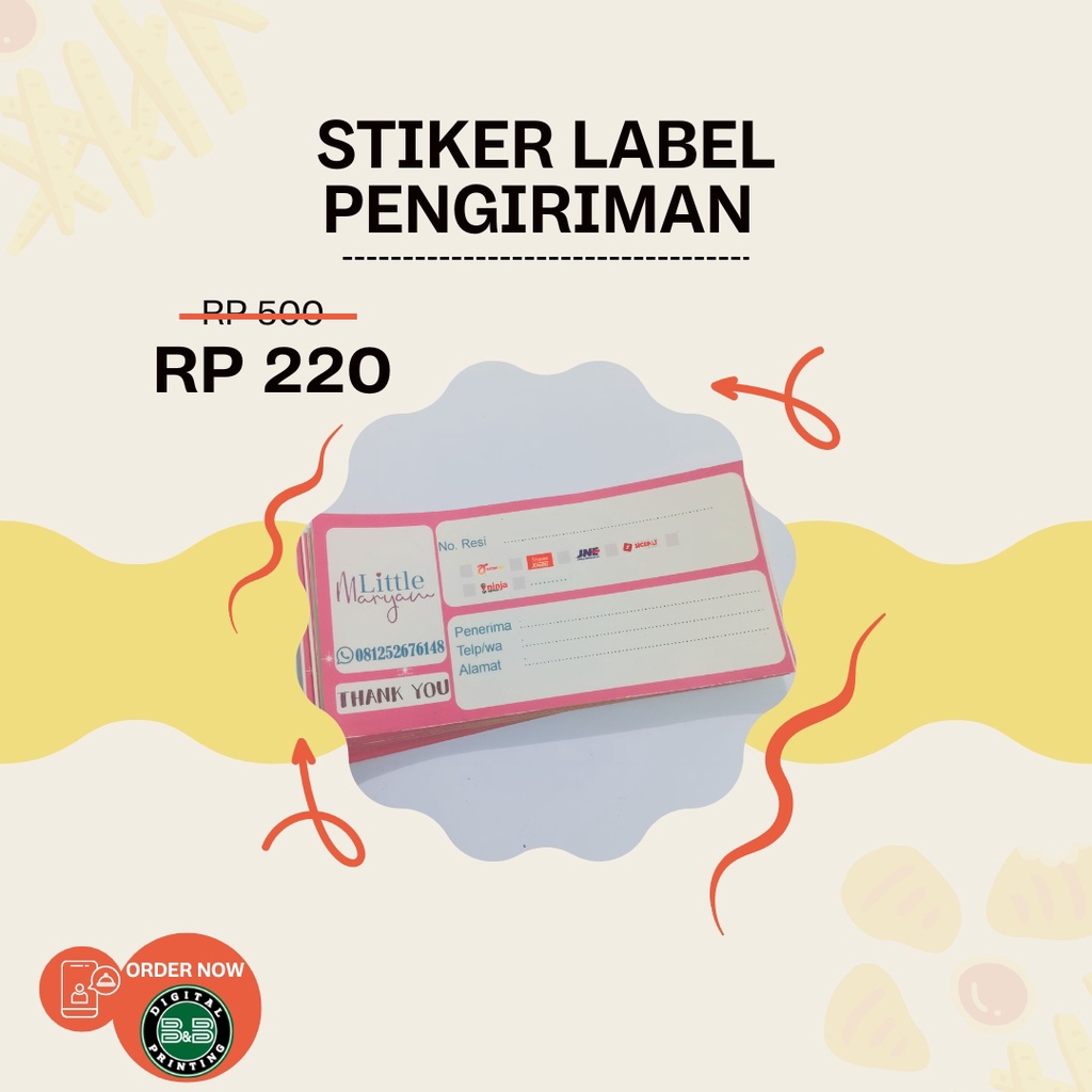 Jual STIKER LABEL PENGIRIMAN RESI OLSHOP CUSTOM FREE DESIGN | Shopee ...