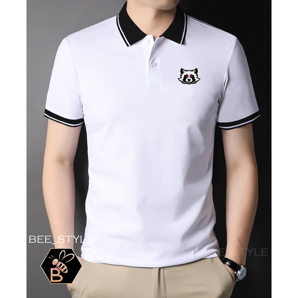 Jual Kaos Kerah Kombi Logo Racoon DTF / Kaos Pria Logo Racoon / Polo ...