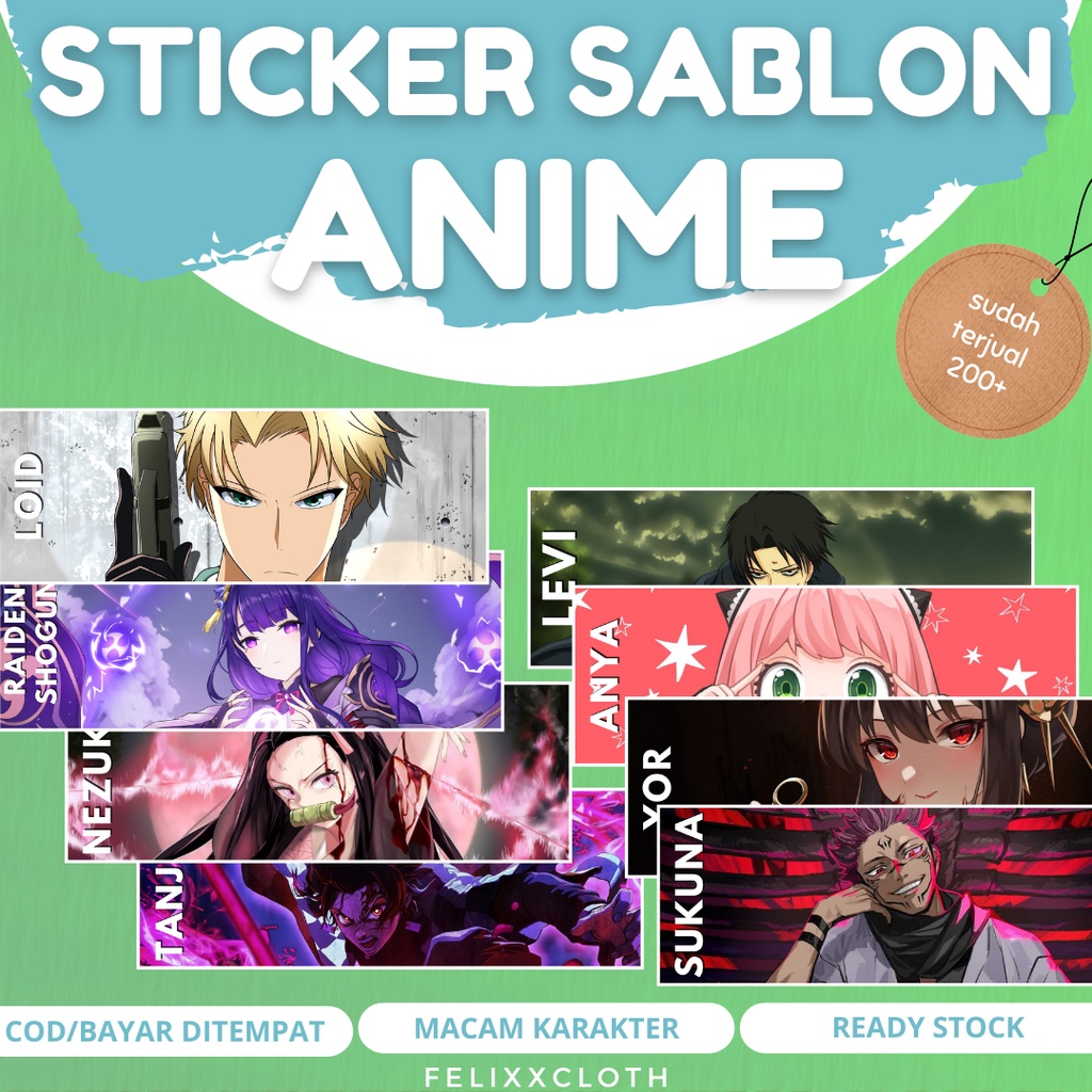 Jual Stiker sablon anime tinggal gosok 2 Sticker Sablon Anime DTF