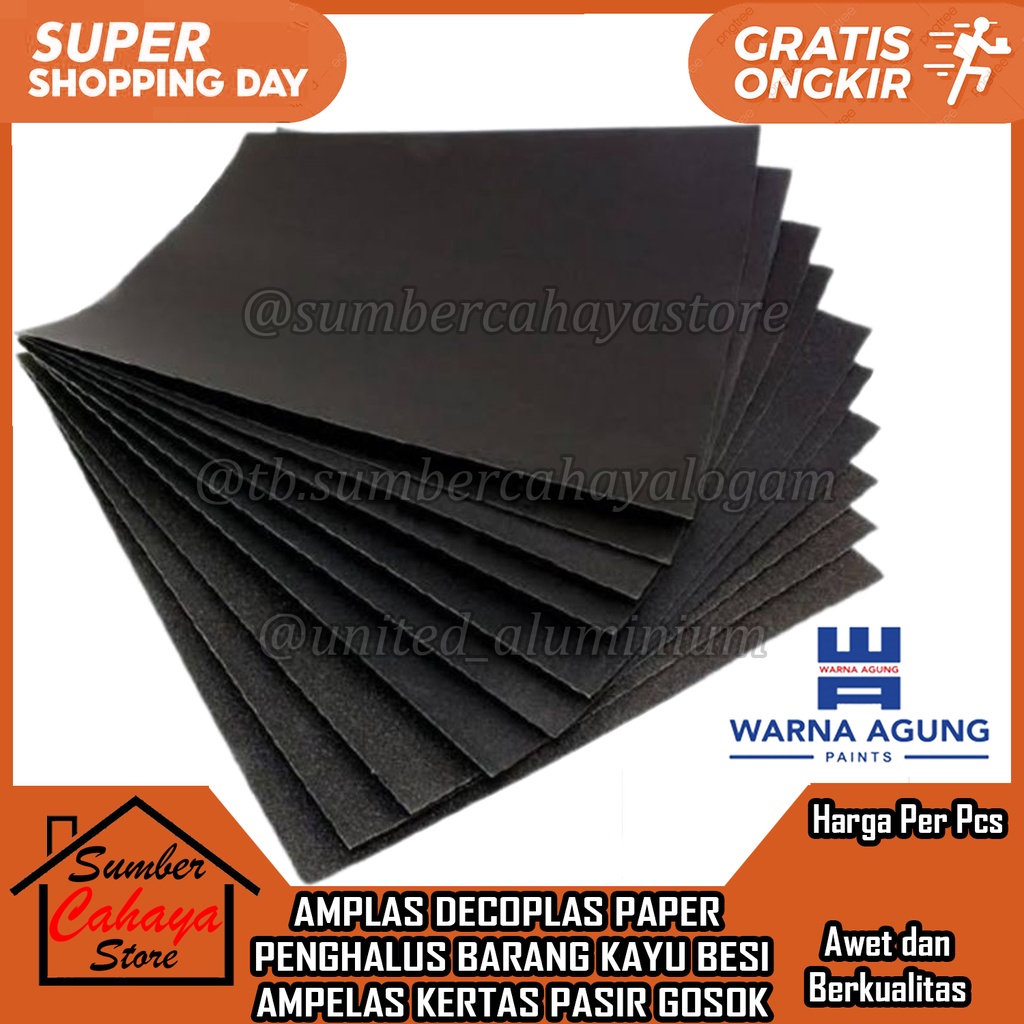 Jual AMPLAS KERTAS LEMBARAN BESI GOSOK DECOPLAS PAPER AMPELAS GRIT 60 ...
