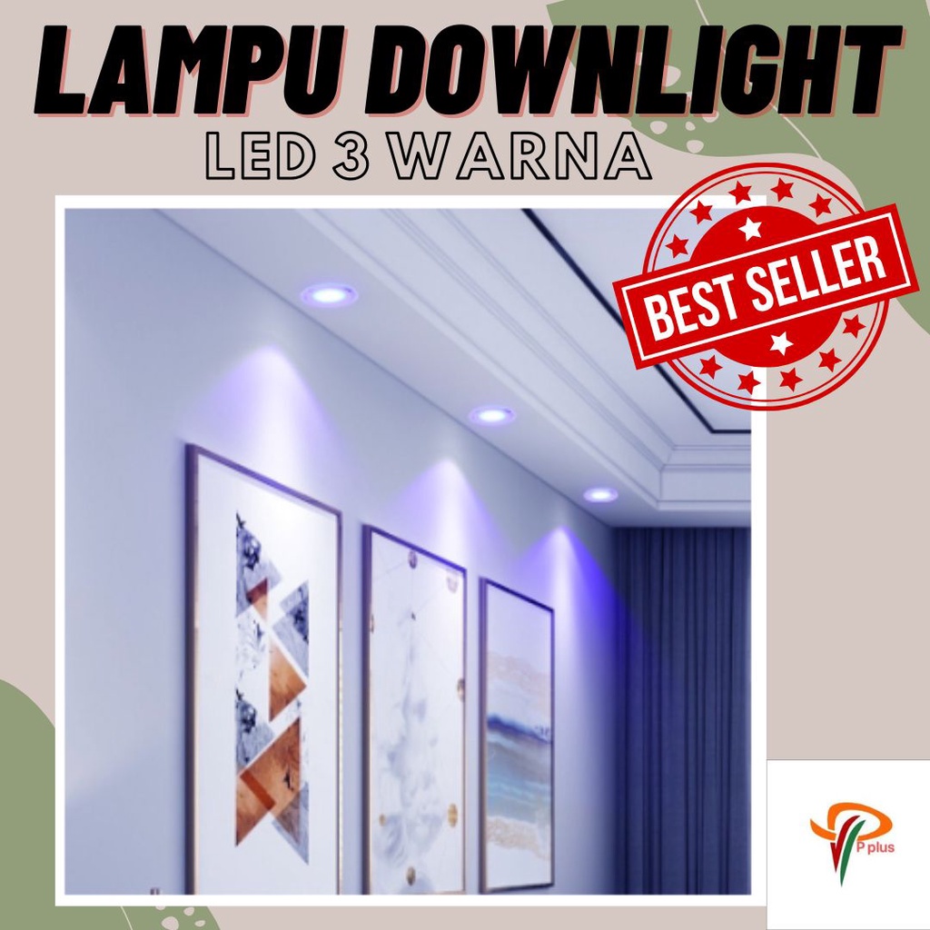 Jual [ Pplus ] LED LAMPU DOWNLIGHT LED 3 WARNA 6WATT/ KUNING BIRU UNGU ...