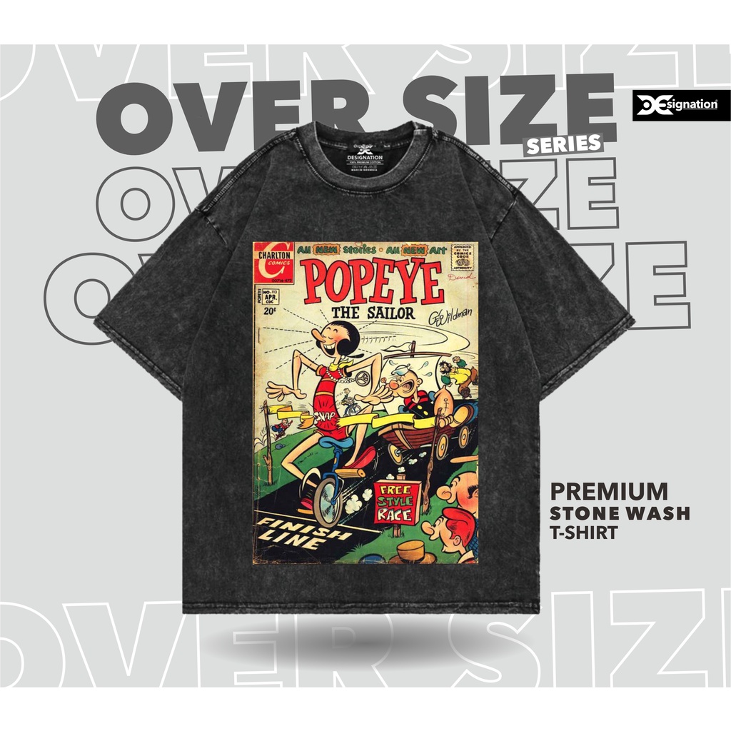 Jual Designation - Kaos POPEYE Stone Wash Oversize / Tshirt CARTOON ...