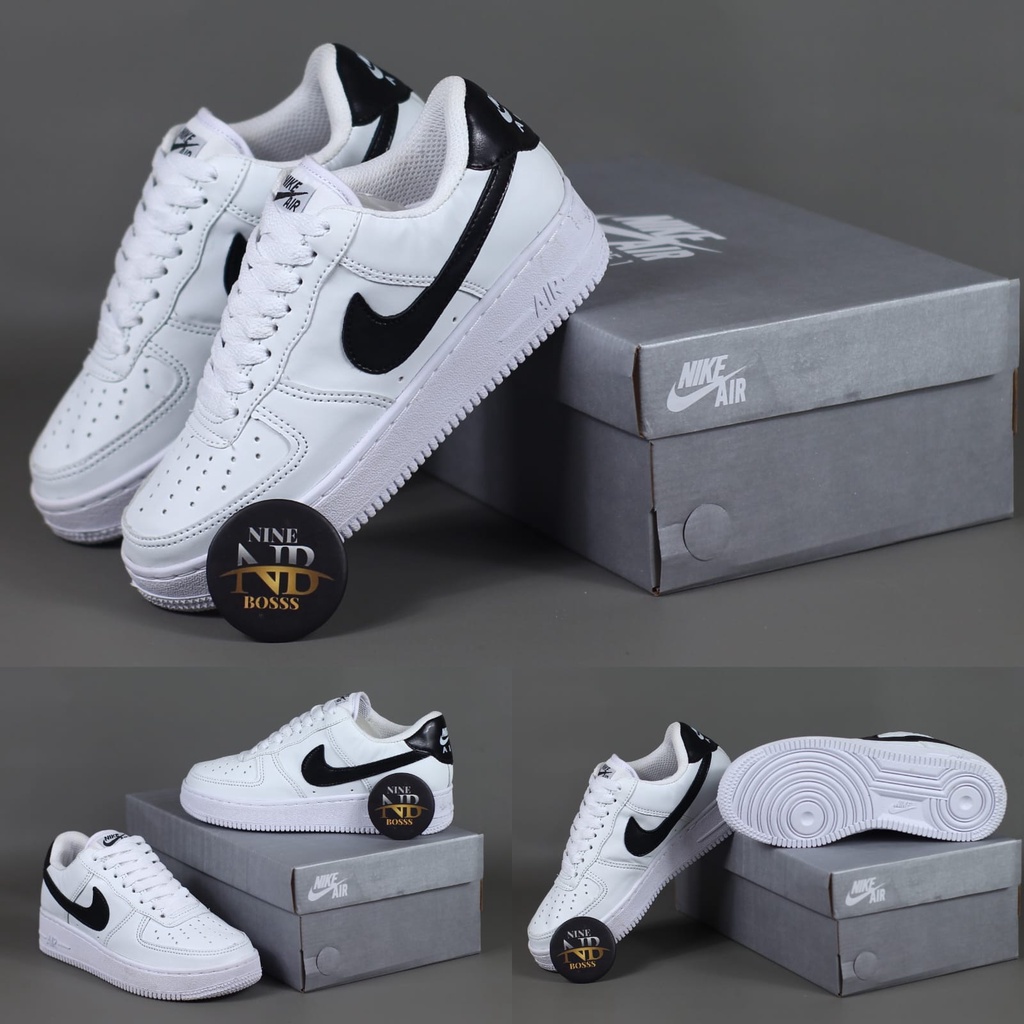 Jual SEPATU NIKE AIR FORCE 1 WHITE BLACK UNISEX PREMIUM