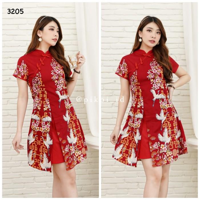Jual Cheongsam Dress Wanita Cny Qipao Dress Merah Batik Pita Shanghai 53 Shopee Indonesia 