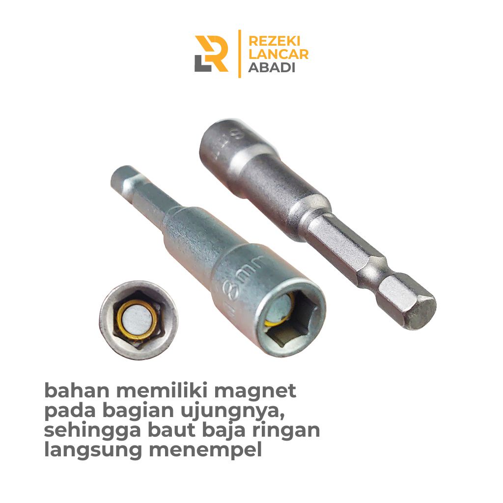 Jual Mata Bor Baut Roofing 8x65mm Magnetic Socket Baja Ringan Magnet ...