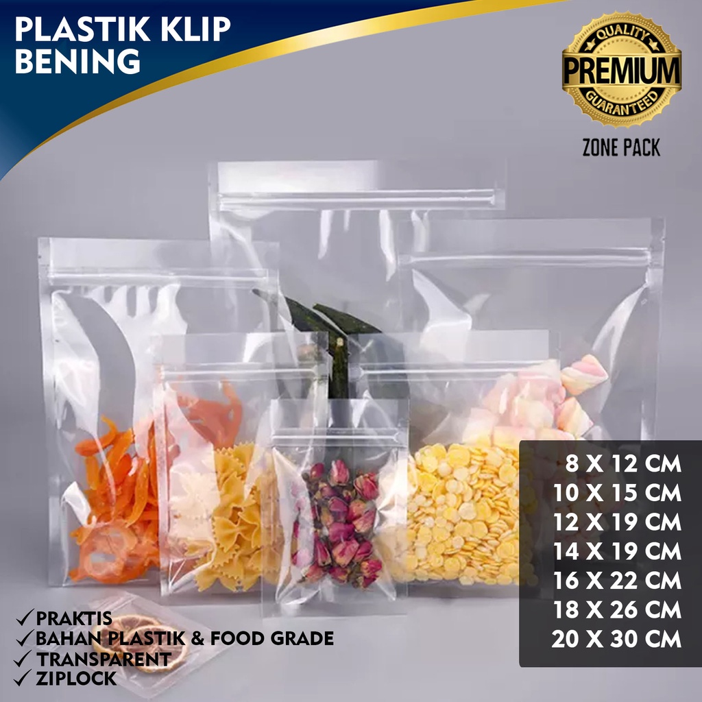 Jual Plastik Klip Bening Ziplock Flat Transparant Platik Klip Pp