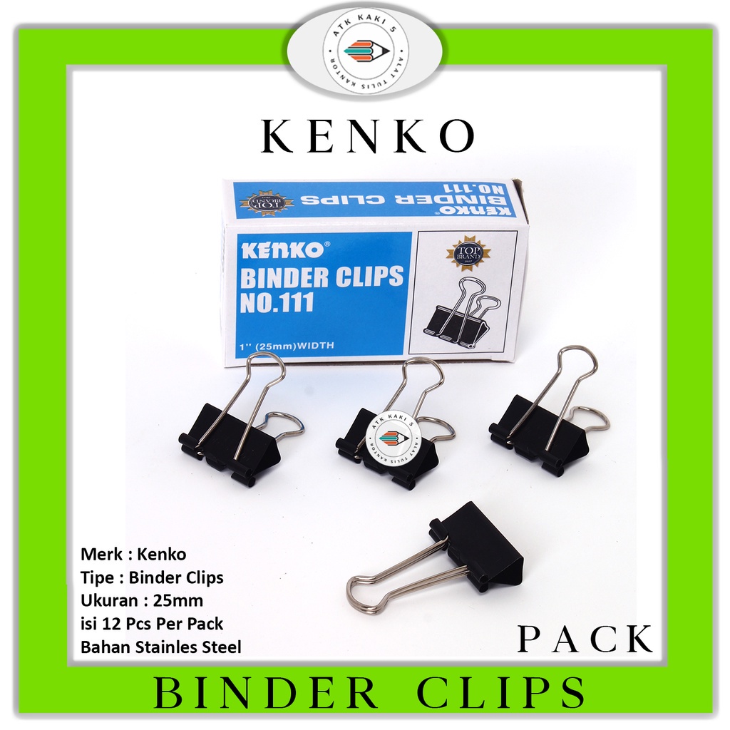 Jual KENKO - Binder Clip Kertas File No. 111 - Pack | Shopee Indonesia