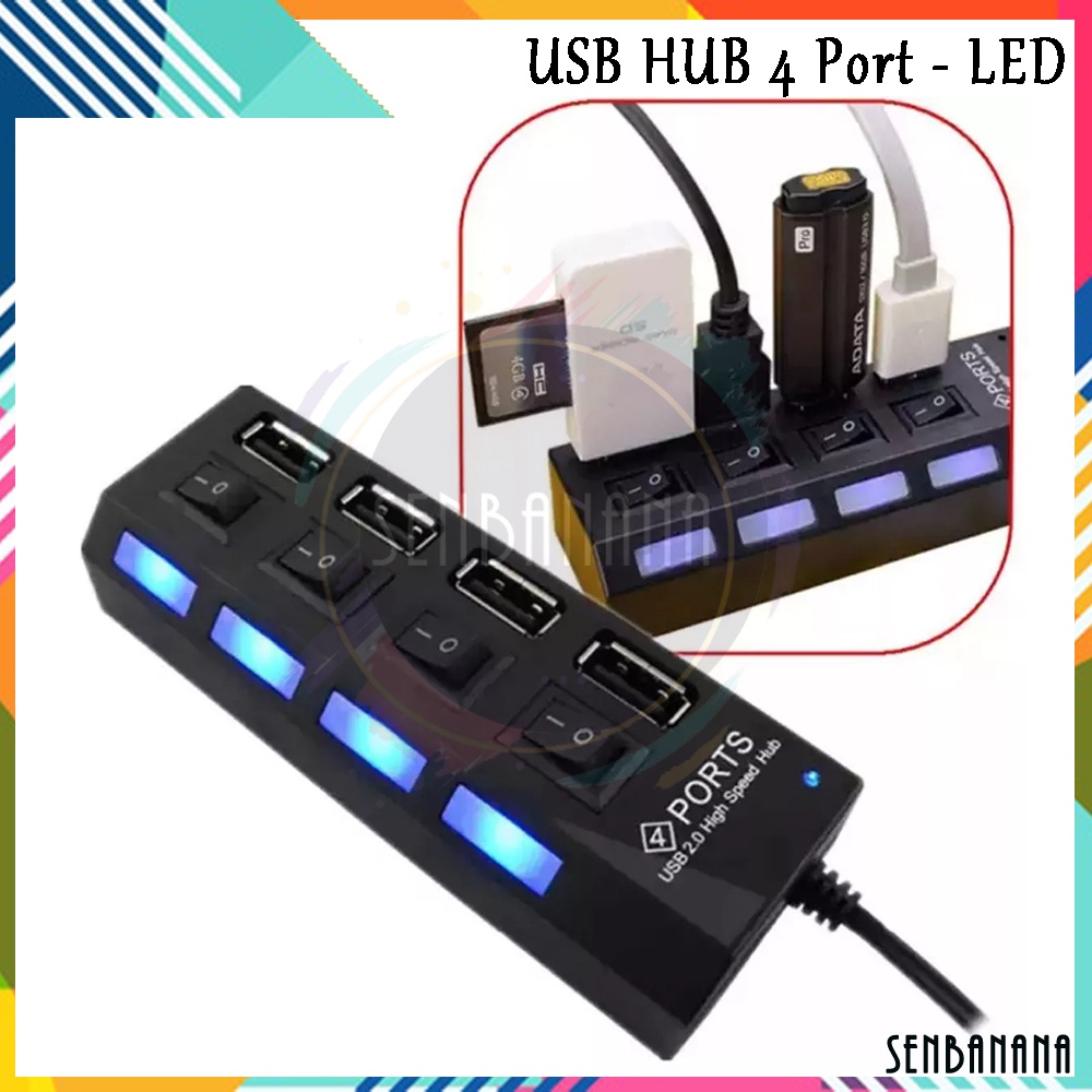 Jual SBN| USB HUB 4 Port Sambungan 4in1 Dengan Saklar Dan LED | Shopee ...