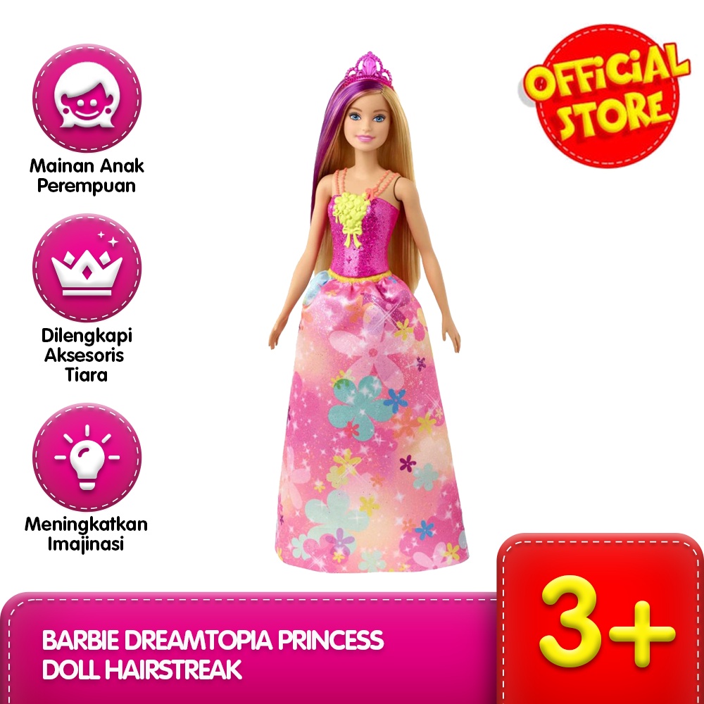 Barbie Dreamtopia Principessa GJK13 - Bambola Con Paillettes E Tiara, Dai 3 Anni