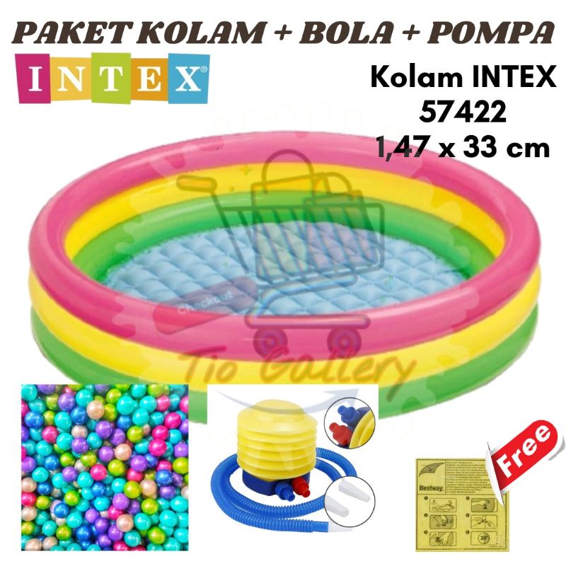 Jual Kolam Renang Anak INTEX 57422 ukuran 147cm x 33cm | Paket Kolam ...