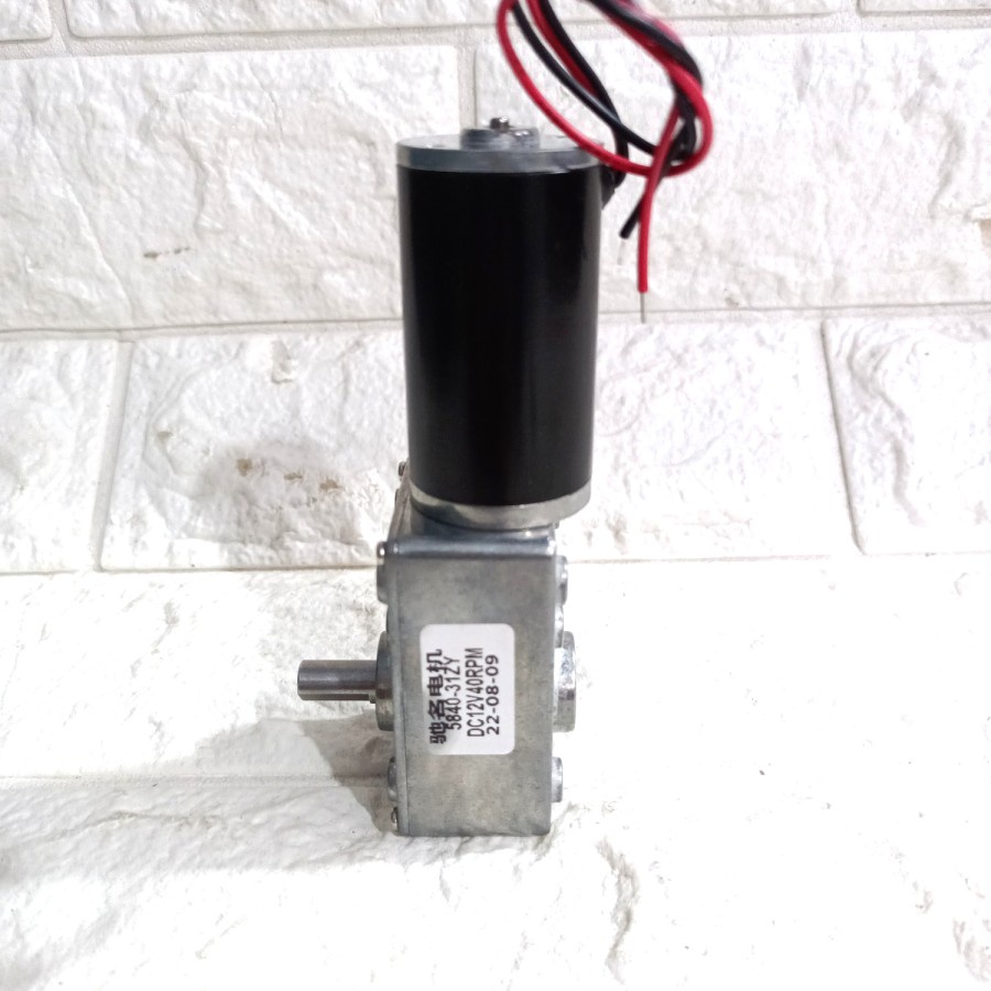 Jual motor dc gearbox gear box metal baja turbo worm dc 31zy 12v 40rpm