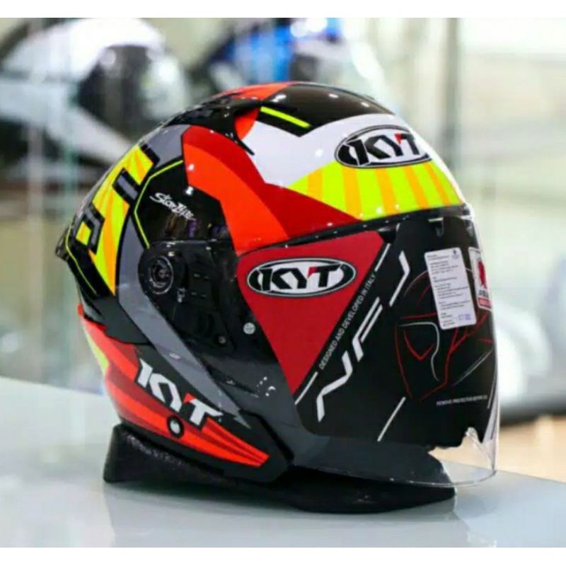 Jual HELM KYT NFJ JAUME MASIA REPLICA 2019 HELM HALF FACE HELM KYT