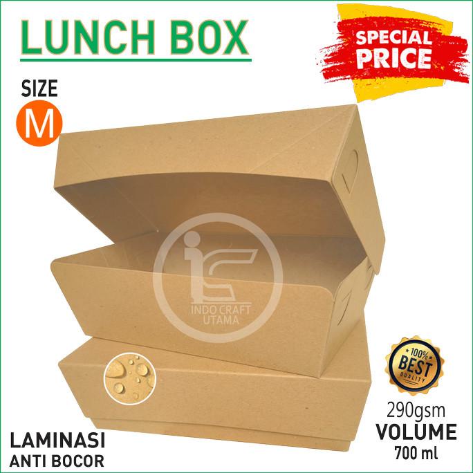 Jual Kotak Makan Kertas Paper Lunch Box Makanan Kraft Grosir Size M