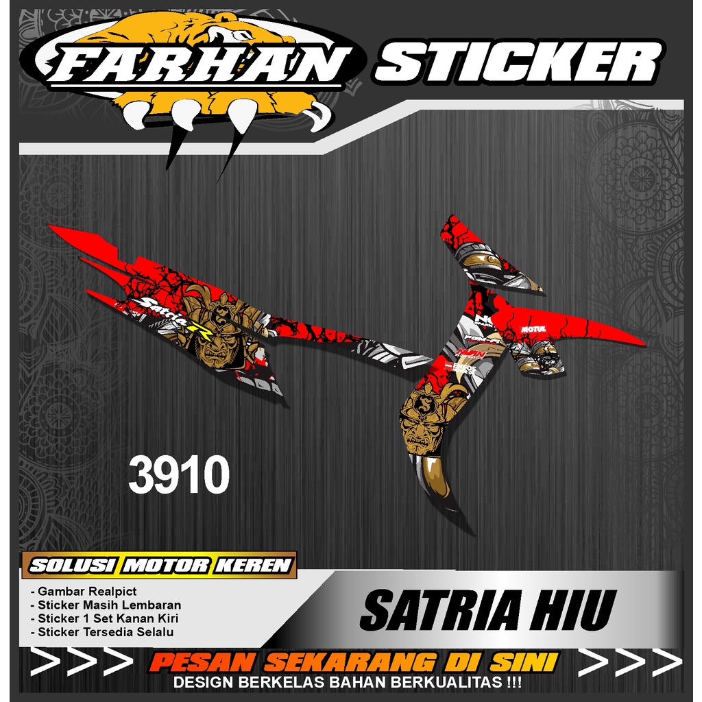 Jual f3910 Sticker Striping Desain Samurai Semifull Motor Suzuki Satria ...