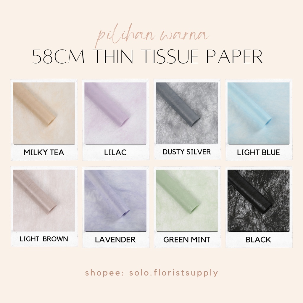 Jual [SW] 58X58CM THIN TISSUE PAPER FLOWER WRAPPING PREMIUM NONWOVEN ...