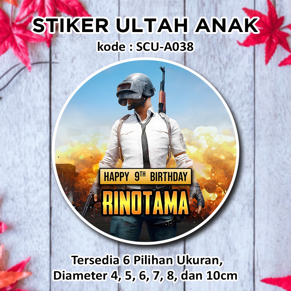 Jual STIKER ULANG TAHUN ANAK PUBG GAME STICKER LABEL BINGKISAN SOUVENIR