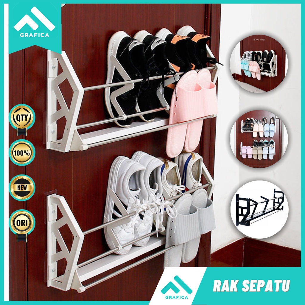 Jual RAK TEMPAT PENYIMPANAN GANTUNGAN SEPATU SANDAL TEMPEL PINTU TEMBOK ...