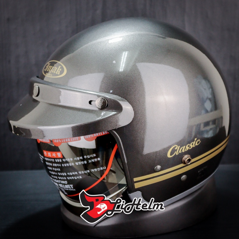 Jual HELM INJAK RETRO 06 LINE CLASSIC | GREY GLOSSY | BOGO | Shopee ...