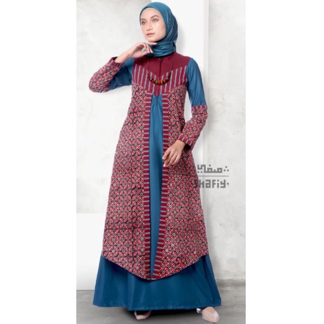 Jual Dahlia Gamis Batik Shafiy Original Modern Etnik Jumbo Kombinasi ...