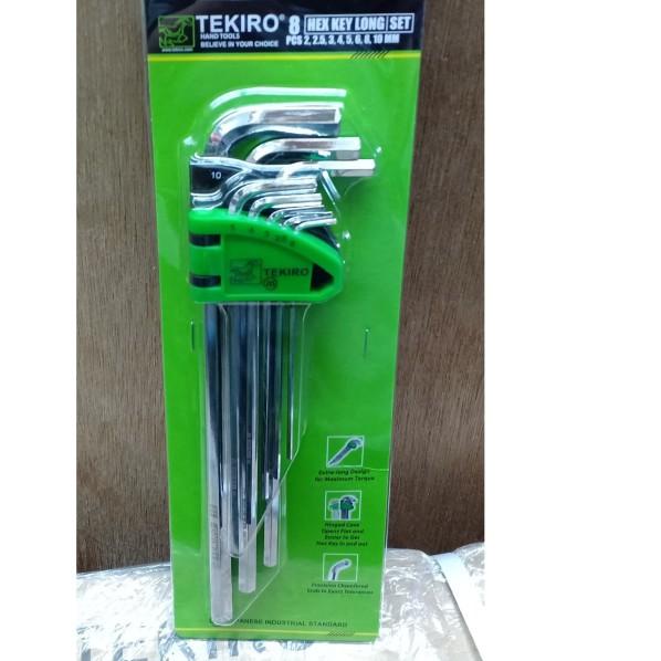 Jual TEKIRO HEX KEY LONG SET 8 PCS 2 - 10 MM - KUNCI L SET LONG 8 PCS ...