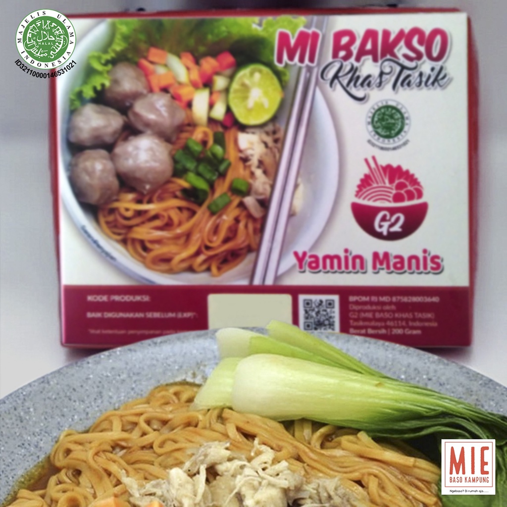 Jual Mie Baso Bakso Tasik G2 Yamin Manis Asin Halal Mui Shopee