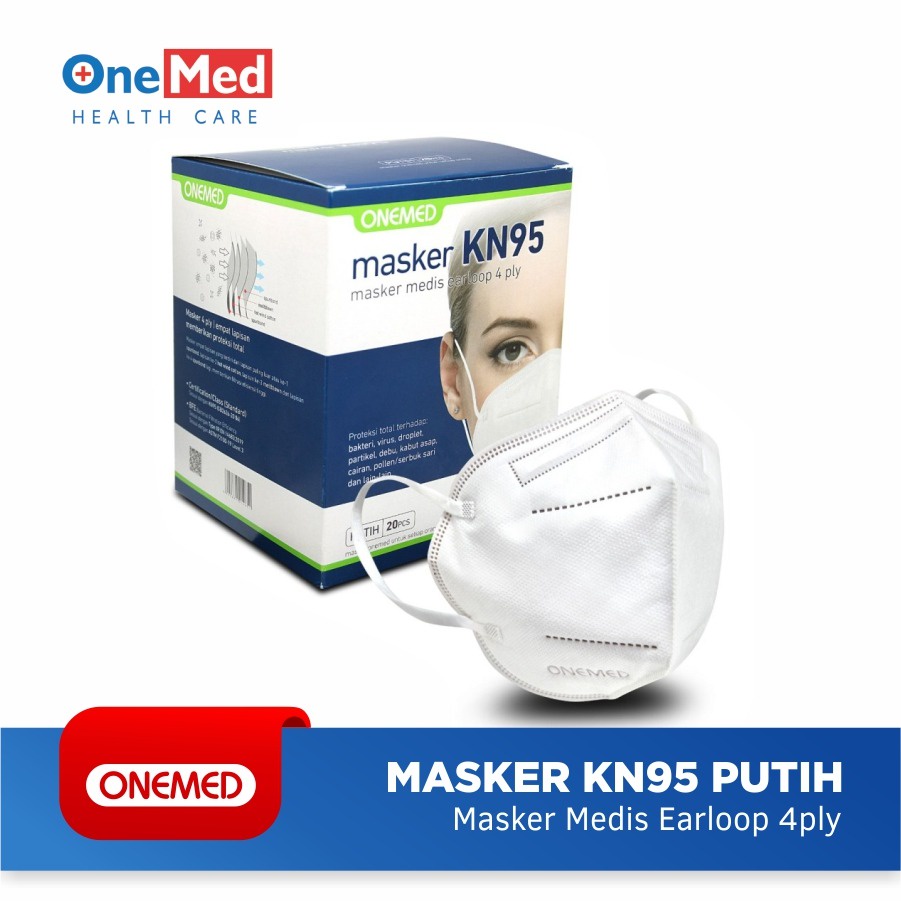 Jual ONEMED Masker Karet KN95 4ply Box isi 20pcs - Putih OOF | Shopee ...