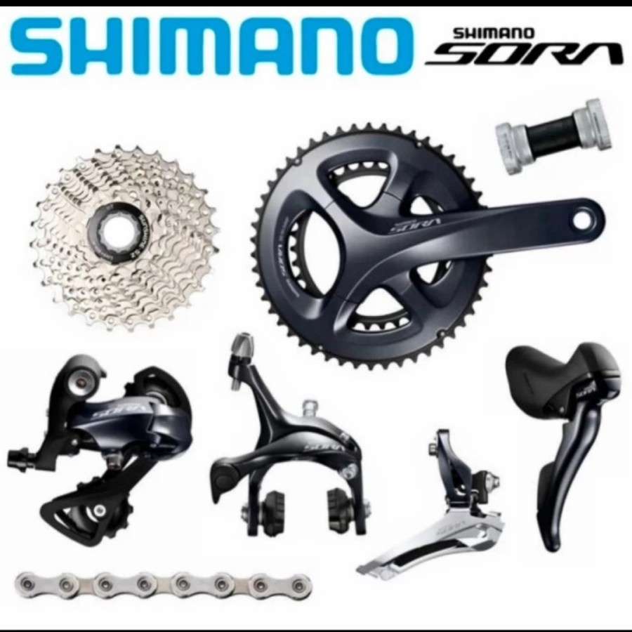 Jual GROUPSET SHIMANO SORA R3000 2 X 9 SPEED ROAD BIKE | Shopee Indonesia