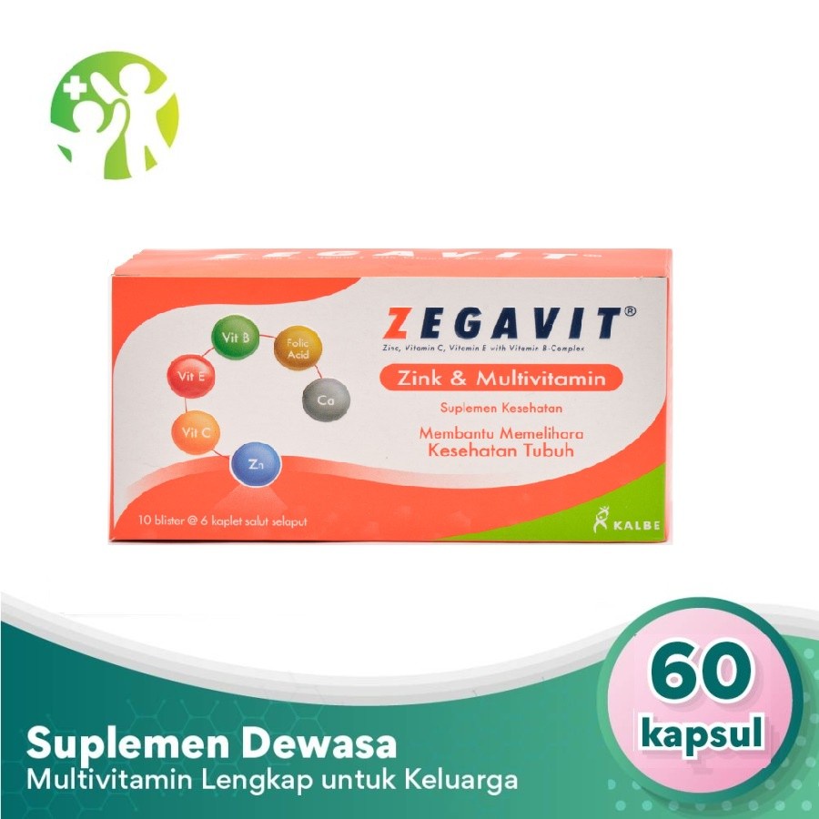 Jual ZEGAVIT MULTIVITAMIN DAN ZINK - 1 BOX ISI 10 STRIP - 60 TABLET ...