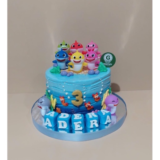Jual KUE ULANG TAHUN TEMA BABY SHARK TOPPER MAINAN | Shopee Indonesia