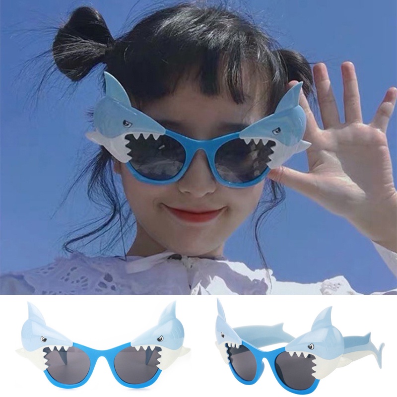 Jual [COD]Kacamata Hitam Model Ikan Hiu Shark Lucu Untuk Properti Foto