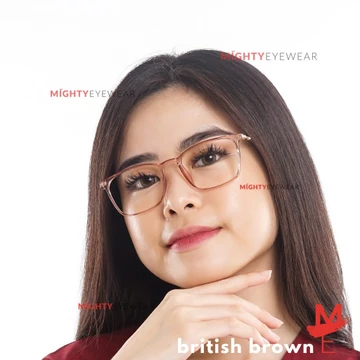 Kacamata Photochromic Dan Antiradiasi British Brown Mightyeyewear Minus Normal Wanita